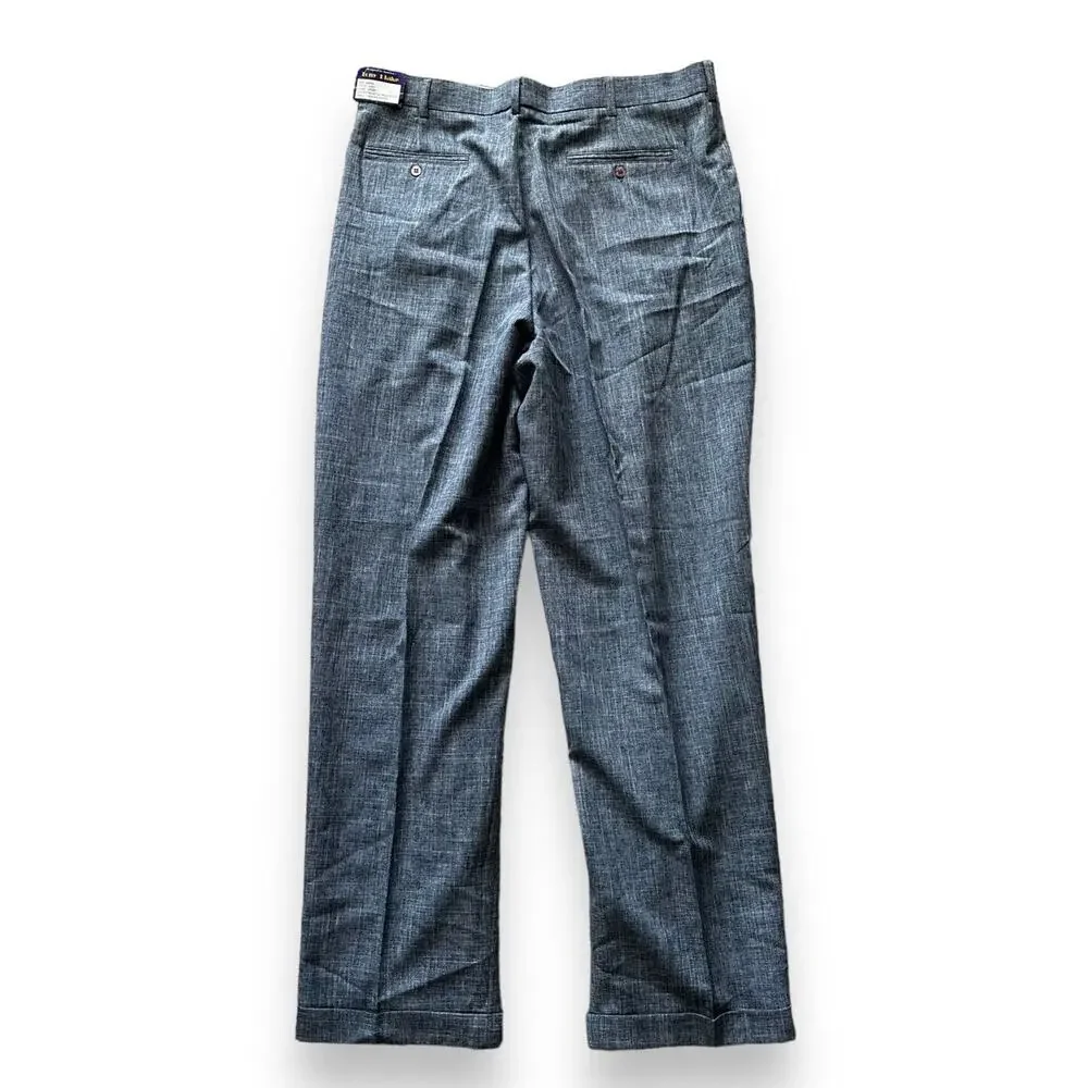 Tony Blake Men's Blue Marled Cuffed Dress Trousers 38/34 NWT